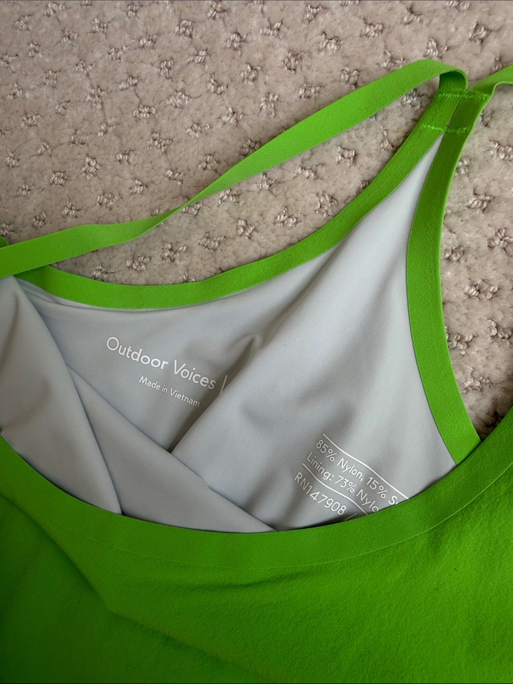 Outdoor Voices Neon Green Racerback Active Dress - Picture 3 of 4